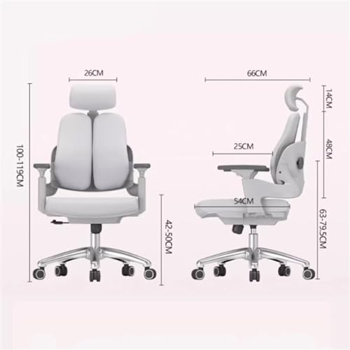 hezhuhe2258 Office Chair Desk Chair, Executive Office Adjustable Seat High Back Rolling with Armrest, Lumbar Support, Headrest Adjustable(Black)