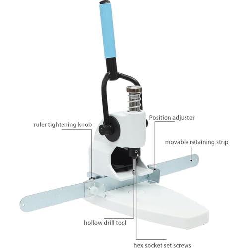 YiAndeli Paper Hole Puncher Manual Single Hole Punching Machine 300 Sheets Punch Capacity with 3 Drill Needles and Movable Positioning Ruler for Home, School Or OfficeSilver,1