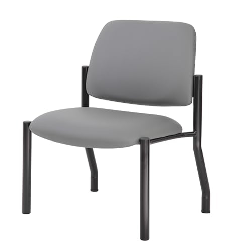 Boss Office Products Armless Guest Reception Room Chair 400 lb. Weight Capacity, Gray