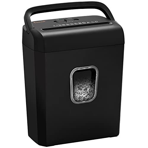 Bonsaii 6-Sheet Micro Cut Paper Shredder for Home, High Security Level P-4