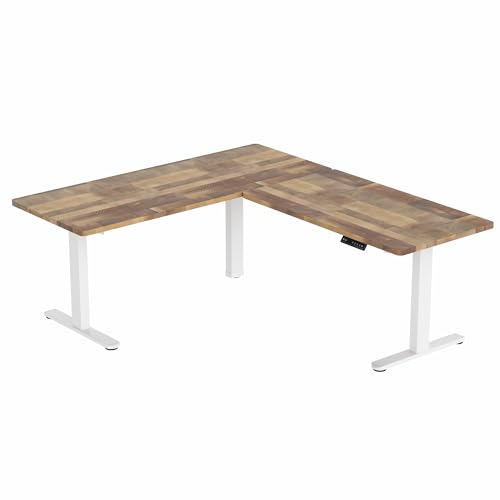 VIVO Reclaimed Wood 67 x 60 in Corner Standing Desk, DESK-KIT-3E6WP
