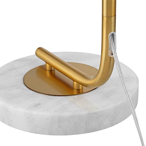 Casaba Adjustable Height Marble Base Chairside Arc 64" Tall Floor Lamp