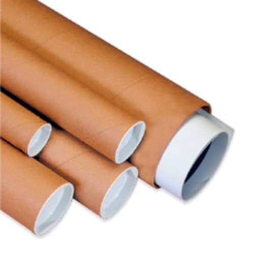 Box USA Mailing Tubes, 3" W x 20" H, 24-Pack - Round Corrugated Tubes for Mailing and Storage of Blueprints, Artwork, Crafts, Posters, Long Art Holder