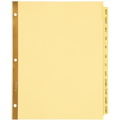 Avery® Pre-Printed Dividers, Jan-Dec Tab, Buff, 12 Sets