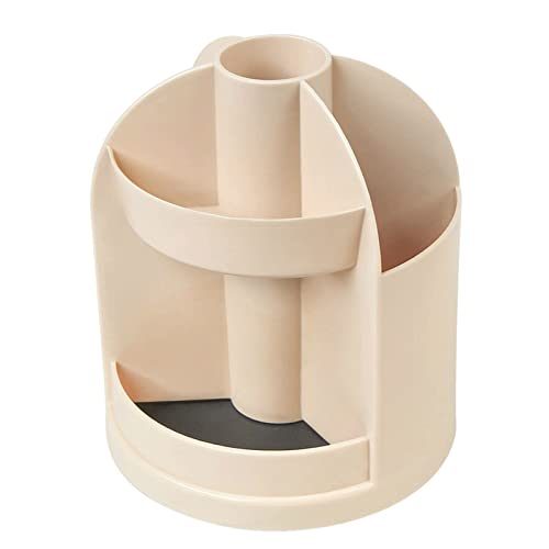 Drawer Organizers Multi-Functional Rotation Large Capacity Pen Holder Pencil Makeup Storage Box Desktop Organizer Stand Case School Office (Color : Gray) (Apricot)