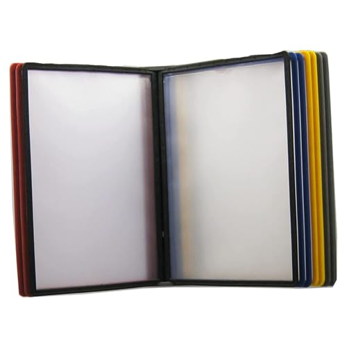 Wall file organizer,Wall Mounted File Holder, Desktop Flip Display Folder, 10 Double-Sided Display Pockets, File Organizer For Desk, Catalog Display Rack, Letter-Size, for Office/Home Storage A4 Docum