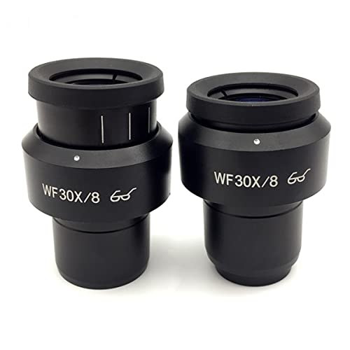 Microscope Accessories Kit 1 pcs Wide Field WF30X/8 High Eye-Point Eyepiece Plan Diopter Adjustable f/Stereo Microscope Mounting Size 30mm Field View 8mm Microscope Slides