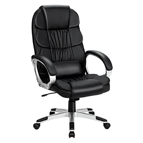 FZGGWYHL Heavy Duty Home Office, Comfortable Heavy Duty Design, Ergonomic High Back Cushion Lumbar Back Support, Computer Desk, Big and Tall, Adjustable Executive Leather with Arms