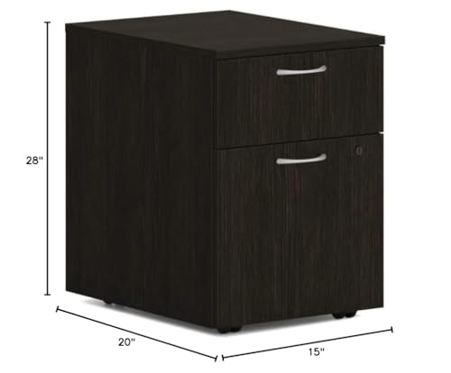 HON MOD Mobile File Cabinet, 2 Storage Drawers Filing Cabinet, Mahogany