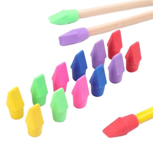 Pencil Top Eraser Caps Eraser Caps Pencil Eraser 300 PCS Erasers Pencil Top Eraser Caps Chisel Shape Toppers Student Painting Correction Supplies Stationery