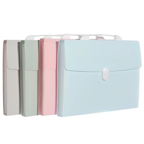 FURUIM2024M A4 File Folders 13 Pockets A4 Size Expanding Wallet File Folder Paper Document Storage Organ Bag Holder Office School Organizer Folder Organizer(Pink)