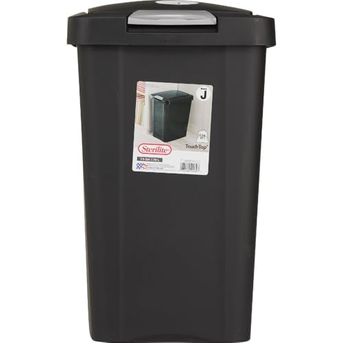 Sterilite 7.5 Gal. Black TouchTop Wastebasket - 1 Each