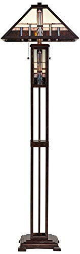 Geometric 60 1/2" Glass Night Light Floor Lamp Living Room