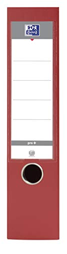 OXFORD Smart Pro+ A4XL Lever Arch File 80 mm Spine 2 Rings Polypropylene Cover Red