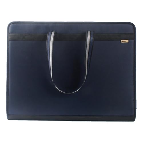 LIAN16PENG File Folder A3 Folder Large Capacity Multilayer Handbag Art Package Oxford Cloth Handle Zipper Storage Bag File Expanding(Blue)