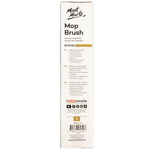 Mont Marte Watercolour Mop Brush, Natural, 8