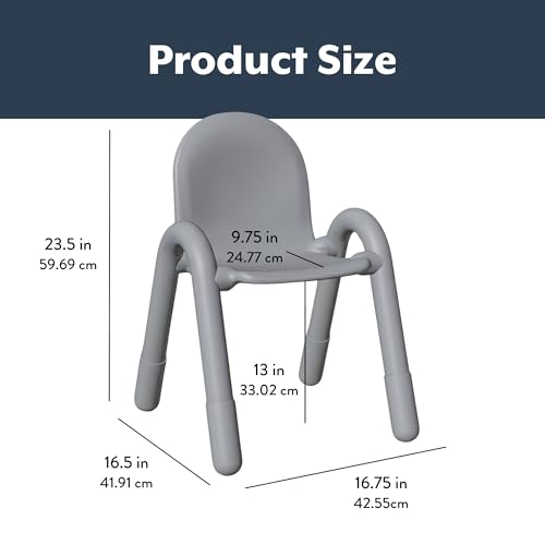 Children’s Factory Baseline 13" Child Chair, Royal Blue, 2 Pack, Stackable Ergonomic Seating Solution for Classrooms and Homeschools