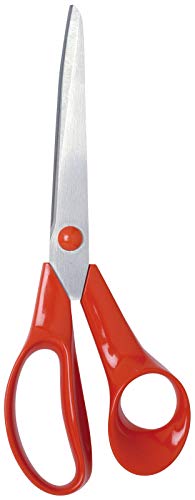 Fiskars Universal Scissors Left-Handed, Length: 21 cm, Stainless Steel Blade/Plastic Handles, Red, Classic, 1005147