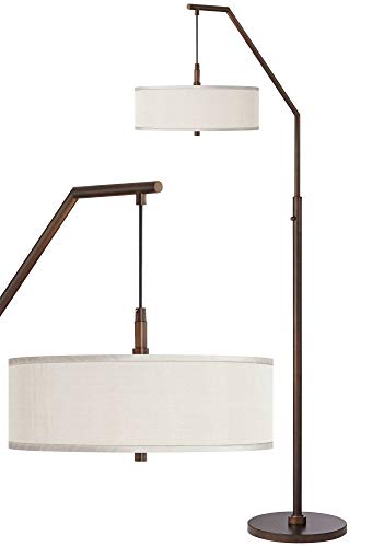 Downbridge 71 1/2" Tall Bronze and Cream Modern Arc Floor Lamp