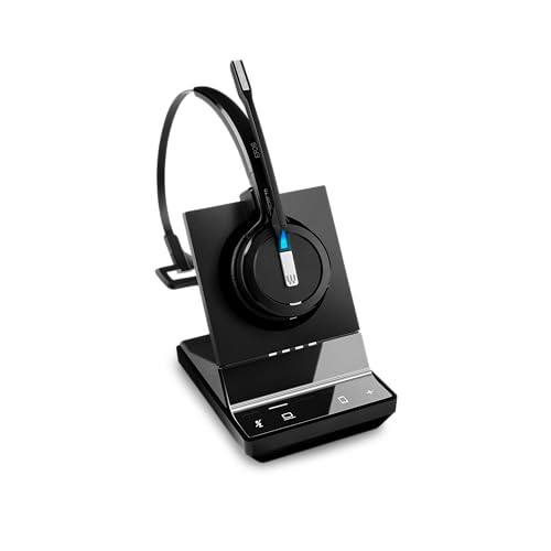 Sennheiser SDW 5013 (506580) - Wireless DECT Headset for PC/Softphone Connection Dual Microphone Ultra Noise Cancelling, Black