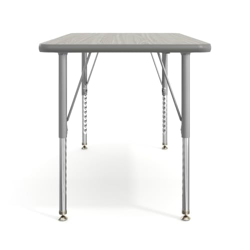Flash Furniture 48" x 24" Adjustable Activity Table, Light Gray, Short Legs