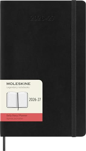 Moleskine 2026-27 18-Month Daily Planner, Large, Black, Softcover