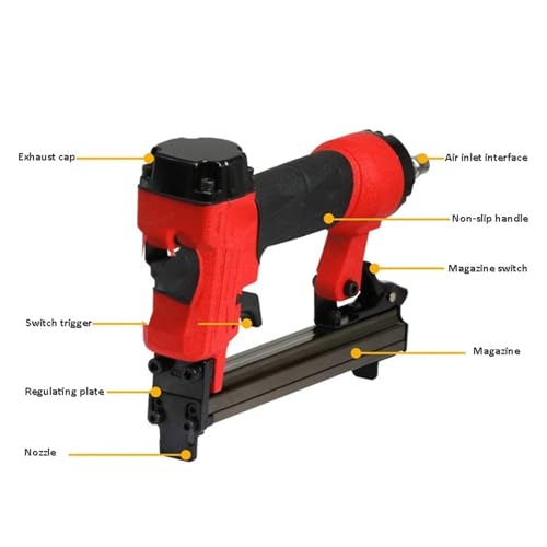 KJOET Professional Heavy Duty Stapler Pneumatic Staple Gun/Nail Gun Nailer and Stapler 1.2x0.6mm Nail 4-7
