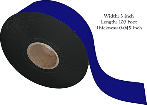 Magna Visual 3" x 100 Foot Bulk Magnetic Ribbon Full Roll Blue
