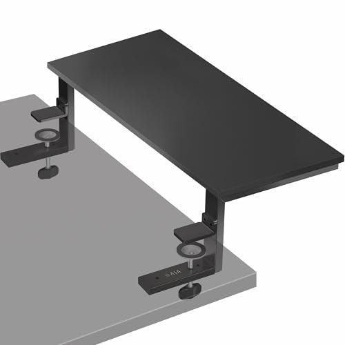 VIVO Black Clamp-on 22 in Desk Extension Shelf, DESK-SHELF22B