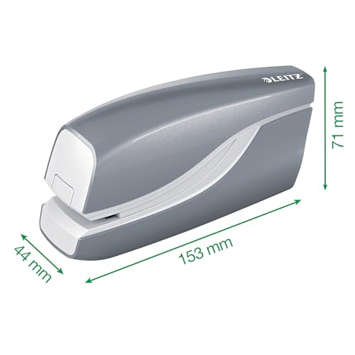 Leitz Wow Electric Stapler, 10 Sheet Capacity, Battery Operated, Metallic Red, Includes 1000x E1 Staples, 55661026