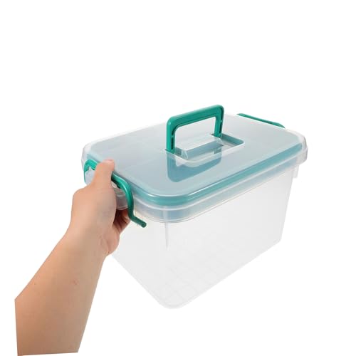 gklwVSlwv Storage Bins，Plastic Bins ，Capacity Transparent First Aid Box with Handles for Home and Emergency Use Multi Functional Medical