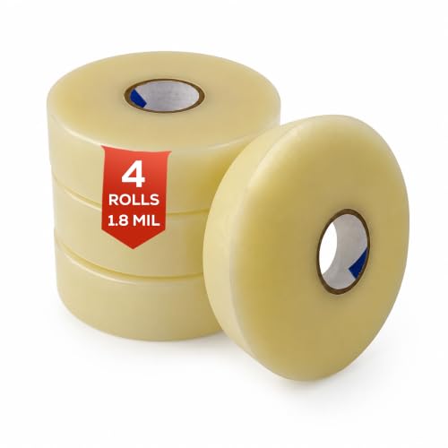 EIt Packing Tape, 3 Inch x 1000 Yard, 1.8 Mil, Clear 4 Rolls Machine Length
