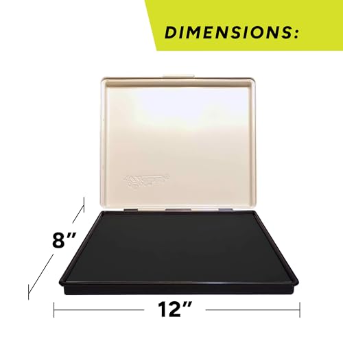 Infusion 8" x 12" Extra Large Industrial Stamp Ink Pad, Your Go to Large Stamp Ink Pad for Bright Color, Even Coverage and Durability (Black)