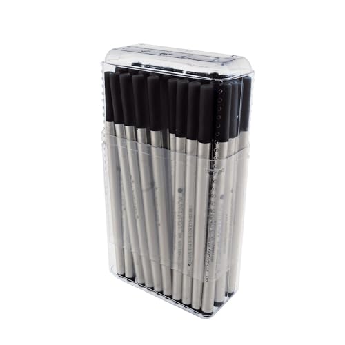 Monteverde Rollerball Refill to Fit Montblanc, Fine, Black, 50 Pack