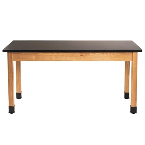 Casafoyer Wood Science Lab Table, 30 x 60 x 30, Chemical Resistant Top