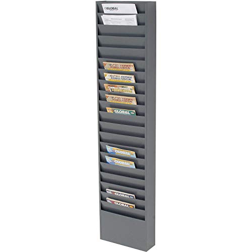 Global Industrial Steel Medical Chart Hanging Wall File Holder, 20 Pockets