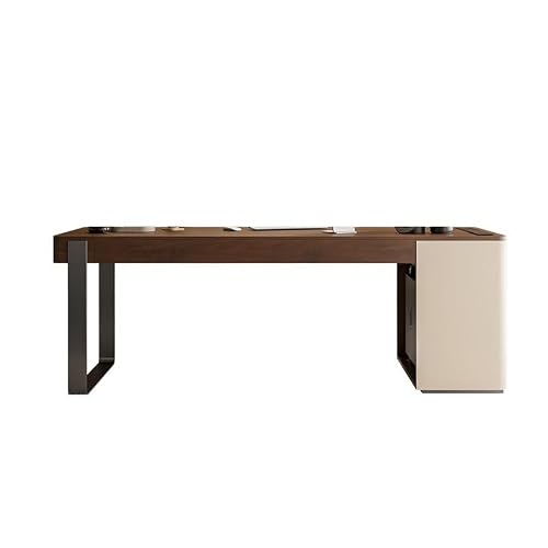 XUNTING Pc Desk Solid Wood Desk Minimalist Home Study Desk Office Desk Bedroom Walnut Desk Computer Desk Office Desk Game Table Study Table(180 * 70 * 75cm)