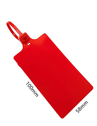 Plastic Seals Shipping Tags Logistics Use Big Sign Tie Large Label Tie, 255 mm Total Length, Package of 100pcs (Red)