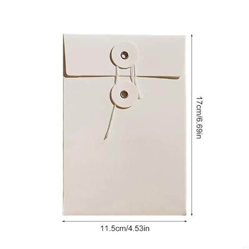 Durable 120Pcs 6.7x4.5 Inch Vintage Brown Paper String Business Envelopes Button and Tie Closure Clasp File(C)