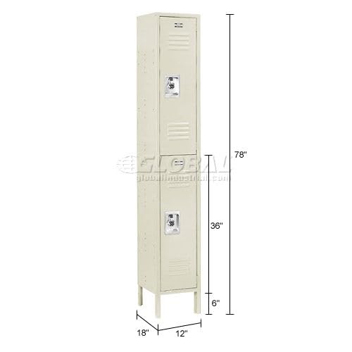 Global Industrial Infinity Two-Tier Two-Door Locker with Recessed Handle &
