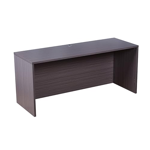 Benzara REO Credenza, 66 Inch Rectangular Top, Driftwood Smoke Gray Wood