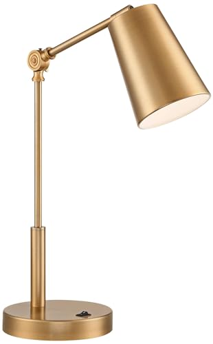 Sully 23 1/2" High Desk Lamps Set of 2 Gold Adjustable USB Ports Brass