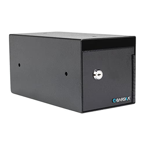 Winbest Steel Single Key Cash Drop Depository Safe with Double Lock Protection, Black, 12 in x 6 in x 6 in