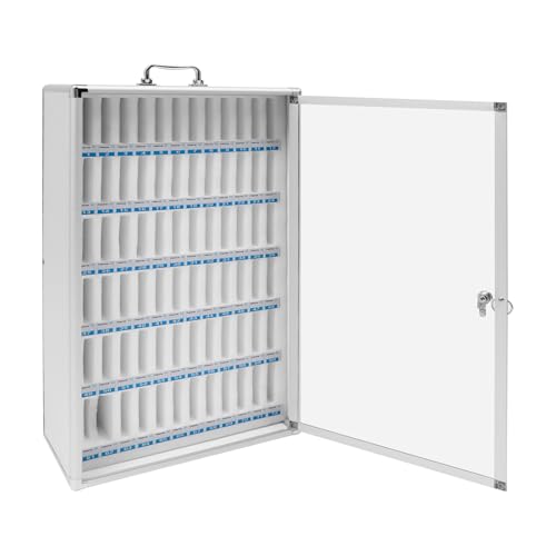 Bulelula 72 Slots Cell Phone Locker, Wall-Mounted Cell Phones Storage Cabinet Aluminum Alloy Pocket Chart Storage Box for Cell Phones for Classroom Office Gym