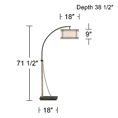 Gentry Oil-Rubbed Bronze 2-Light Downbridge Arc Floor Lamp with USB Dimmer