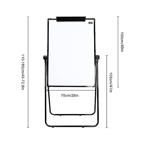 SHONFYVS 40x28 Rolling Whiteboard Double Sided Magnetic Mobile Easel Stand