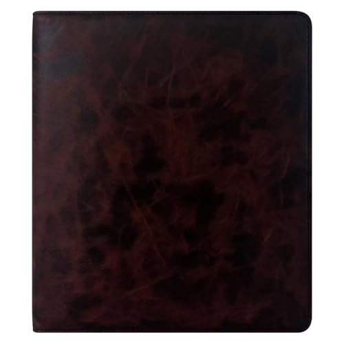 FranklinCovey - Ellis Wire-Bound Cover for FranklinCovey Planners | Leather - Open Binder (Monarch, Marbled Brown)