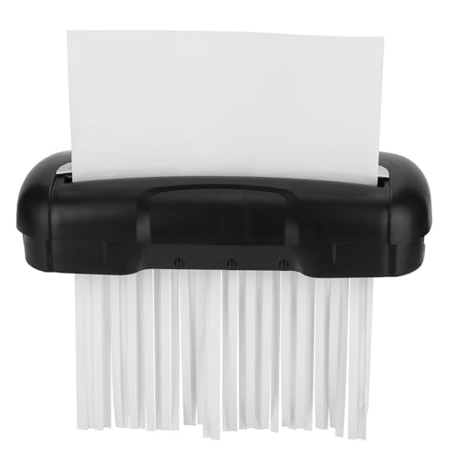 6-Sheet Strip Cut Paper, Office Shredders for Home Micro-Cut Commercial Paper Machine Portable Credit Card with 2.6 Gallons/10L Wastebasket, Black