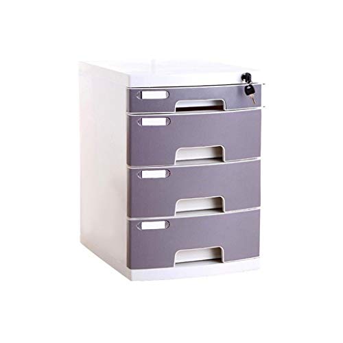 SDVantage Flat File Cabinet,Multi-Layer Lockable Desktop Drawer Manager,File Storage and Finishing Low Cabinet, Office Data Sorting Organizer (Large 4)