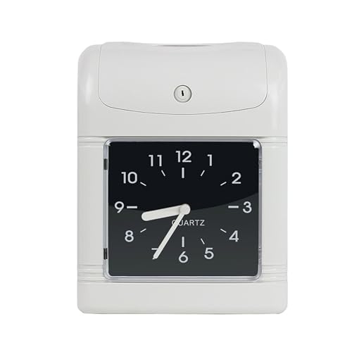 SLKJQPOASG English Attendance Machine with Passcode Time Clock Punch Machine for Small Business Paper Card Time Clock Fast Connection(Type5)